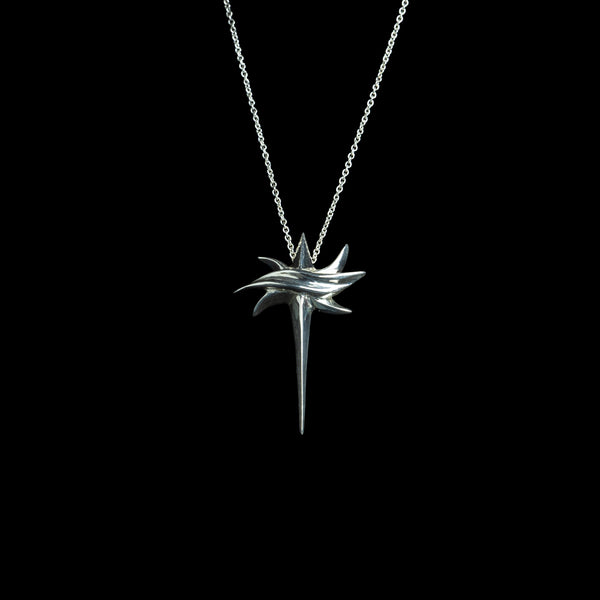 Pendentif étoile Astraea en argent 925 poli, sculpté à la main