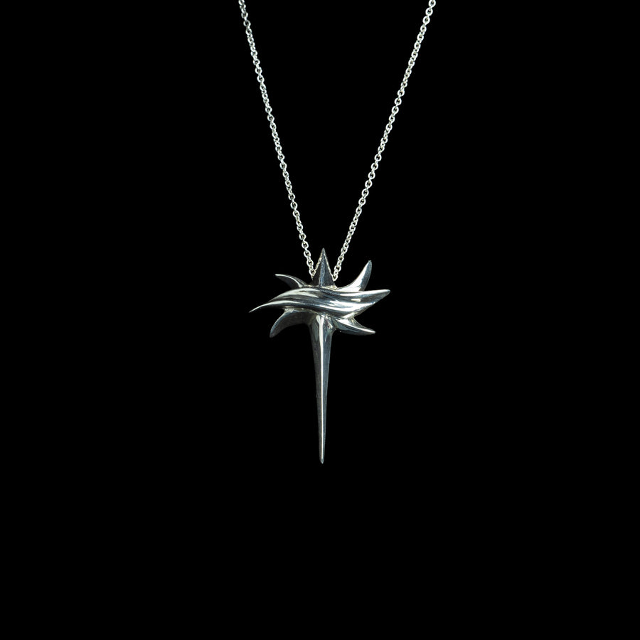 Pendentif étoile Astraea en argent 925 poli, sculpté à la main